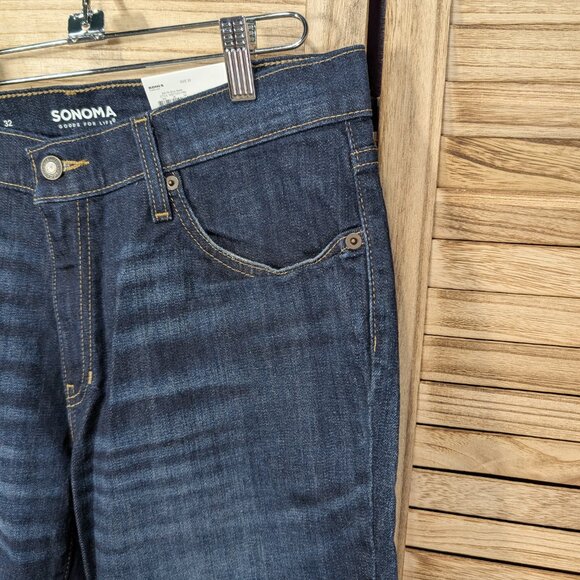 Sonoma Dark Blue Denim Shorts 11 In. Inseam Size 32 NWT - Picture 3 of 12